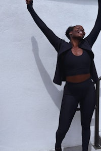 black women in brown activewear